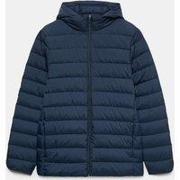 M&S Feather and Down Hooded Puffer Jacket Navy