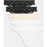 M&S 5 Pack All Over Lace Brazilian Knickers Black Mix