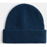 M&S Ribbed Knitted Beanie Hat Petrol