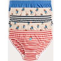 M&S 5 Pack Paddington Pure Cotton Briefs Blue Mix