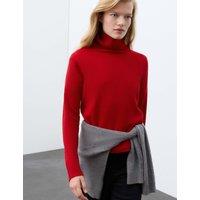 Autograph Pure Cashmere Roll Neck Jumper Ruby Red