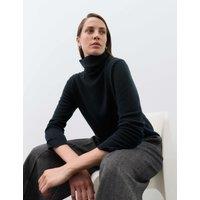 Autograph Pure Cashmere Roll Neck Jumper Midnight Navy