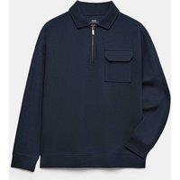 M&S Cotton Blend Pique Polo Shirt (6-16 Yrs) Navy