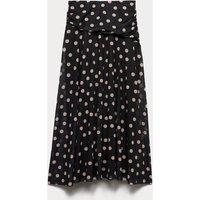 M&S Mesh Polka Dot Midi A-Line Skirt Black Mix