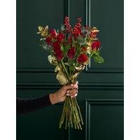 M&S Flower Market Festive Red Rose & Ilex Bouquet