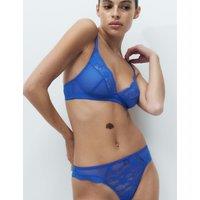 M&S Jasmine Lace Non Wired Plunge Bra A-E Electric Blue