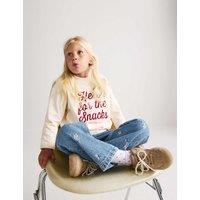 M&S Floral Embroidered Denim Jeans (2-8 Yrs) Denim