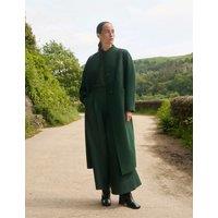 JAEGER Pure Wool Longline Single Breasted Coat Green