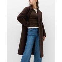 M&S Longline Tailored Coat with Wool Chocolate