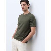 Autograph Pure Supima Cotton Performance Crew Neck T-shirt Khaki Marl