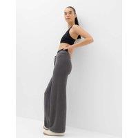 Goodmove Boucle High Waisted Wide Leg Joggers Thunder