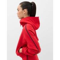 Goodmove Cotton Rich Side Stripe Zip Up Hoodie Poppy