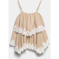 M&S Lace Detail Cami Top Ivory