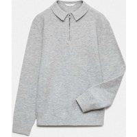 M&S Knitted Polo Shirt Grey