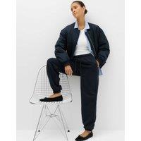 M&S Cotton Rich Cuffed Joggers Midnight Navy