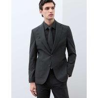 M&S Regular Fit Textured Suit Jacket Navy