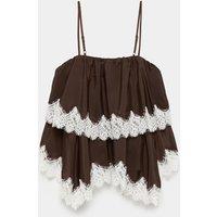 M&S Lace Detail Cami Top Chocolate