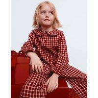 M&S Pure Cotton Checked Revere Pyjama Set (12 Mths-10 Yrs) Red Mix