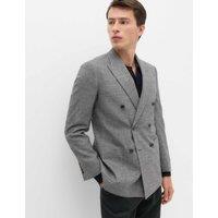 M&S Regular Fit Textured Stretch Double Breasted Suit Jacket Grey