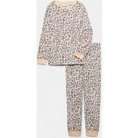 M&S Kids' Fleece Leopard Print Pyjamas (1-16 Yrs) Neutral