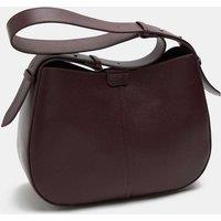 M&S Faux Leather Saddle Bag Burgundy