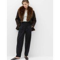 M&S Lyocell Rich Utility Barrel Leg Trousers Black
