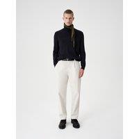 M&S Relaxed Fit Corduroy Pleat Front Trousers Ecru