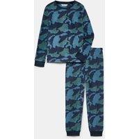 M&S Kids' Camouflage Fleece Pyjamas (1-16 Yrs) Green Mix