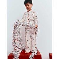 M&S Pure Cotton Christmas Pyjama Set (12 Mths-8 Yrs) Ecru Mix