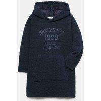 M&S Borg Oversized Hoodie (6-16 Yrs) Navy