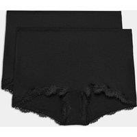 Autograph 2 Pack Mid Rise Boy Shorts Black