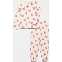M&S Percy Pig Velour Pyjamas (3-16 Yrs) Neutral