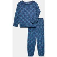 M&S Minecraft Velour Pyjamas (3-16 Yrs) Blue Mix