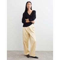 JAEGER Cotton Rich Pleat Front Trousers Gold