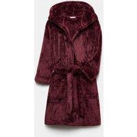 M&S Kids' Fleece Plain Dressing Gown (1-16 Yrs) Burgundy