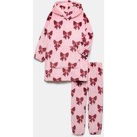 M&S Fleece Bow Pyjamas (12 Mths - 16 Yrs) Pink Mix
