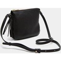 M&S Tassel Leather Textured Cross Body Bag Black
