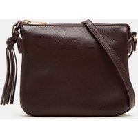 M&S Tassel Leather Textured Cross Body Bag Oxblood
