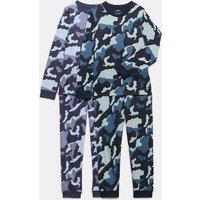 M&S 2 Pack Camouflage Pyjama Sets (12 Mths-16 Yrs) Green Mix