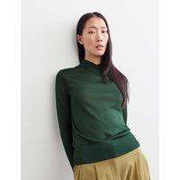 JAEGER High Shine V Neck Jumper Dark Green