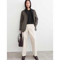 JAEGER Double Faced Pure Wool Checked Reversible Blazer Black Mix