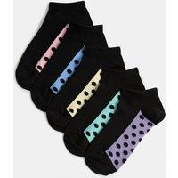 M&S 5 Pack Spot Footbed Trainer Liners Black Mix