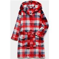 M&S Kids' Fleece Red Checked Dressing Gown (1-16 Yrs) Red Mix