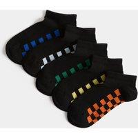 M&S 5 Pack Checkerboard Trainer Liners Black Mix