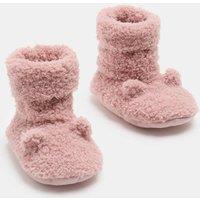M&S Borg Booties (Newborn) Dusky Pink