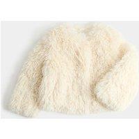 M&S Faux Fur Coat (2-8 Yrs) Light Cream