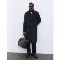 Autograph Double Breasted Overcoat with Wool Dark Navy