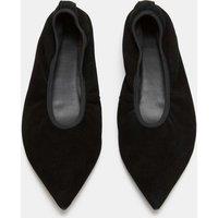 M&S Suede Flat Pointed Toe Ballet Pumps Black