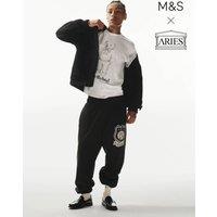 M&S x Aries Fleece Reversible Jacket Black