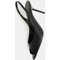 M&S Stiletto Heel Peep Toe Slingback Sandals Black